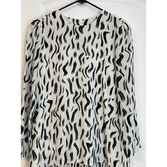 Joie Silk Dress Size Small Black and White Peplum Country Club Preppy NWT - Picture 4 of 11